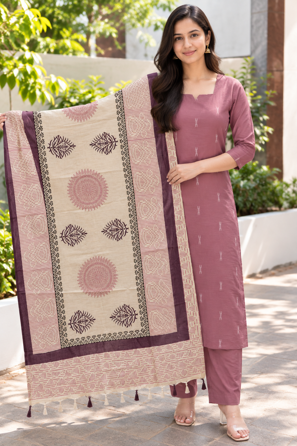 3 Pcs Cotton Kurti Set