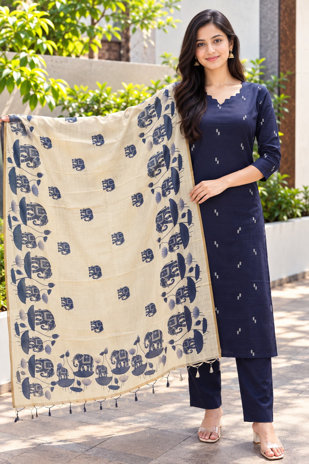 3 Pcs Cotton Kurti Set