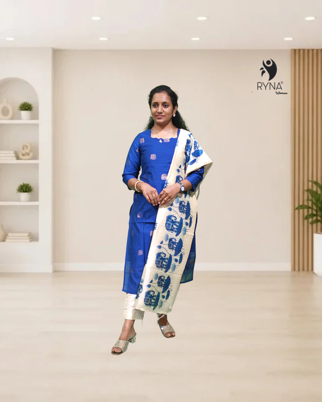 3 Pcs Rawsilk Kurti Set