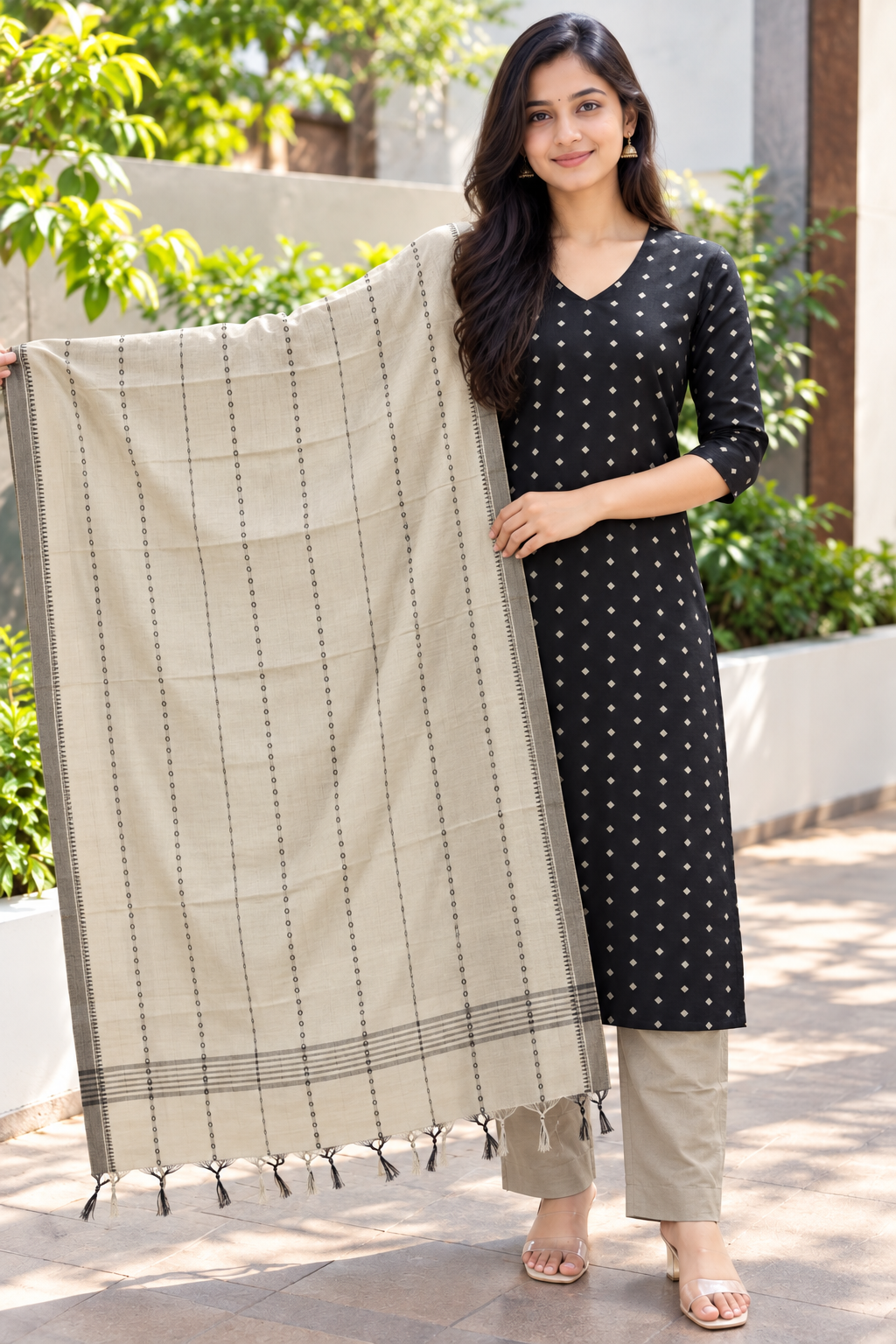 3 Pcs Cotton Kurti Set