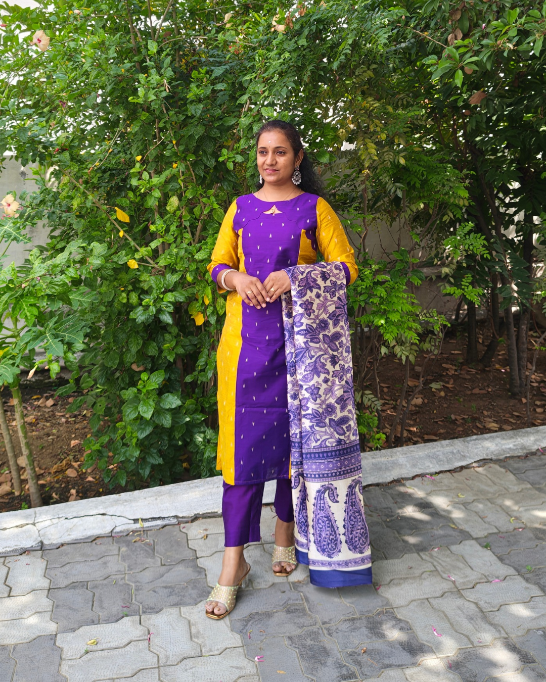3 Pcs Rawsilk Kurti Set