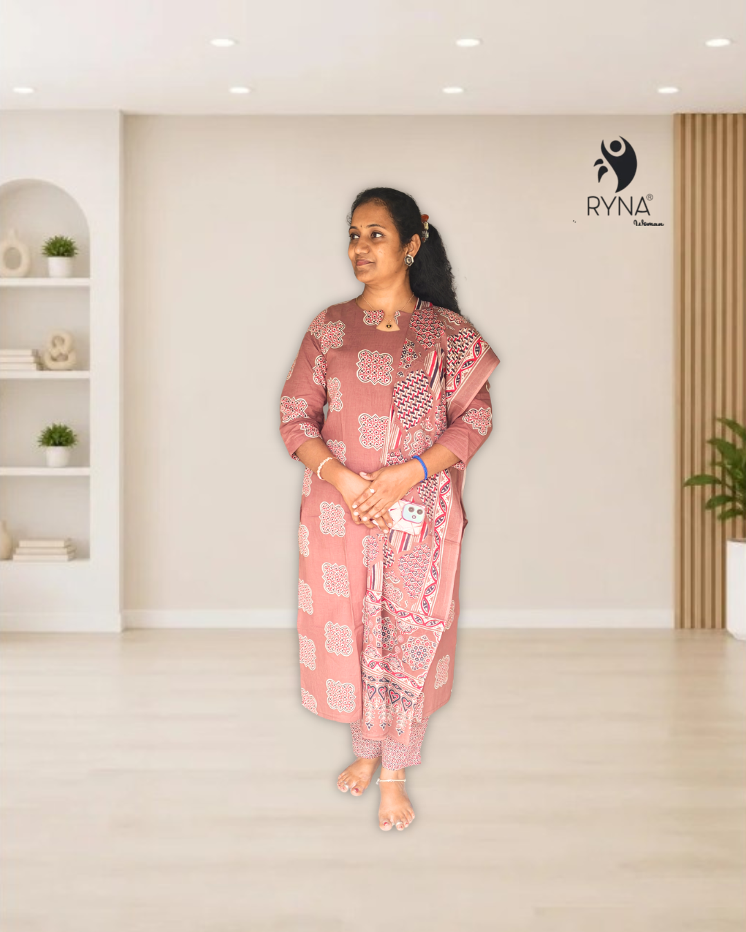 3 Pcs Cotton Kurti Set